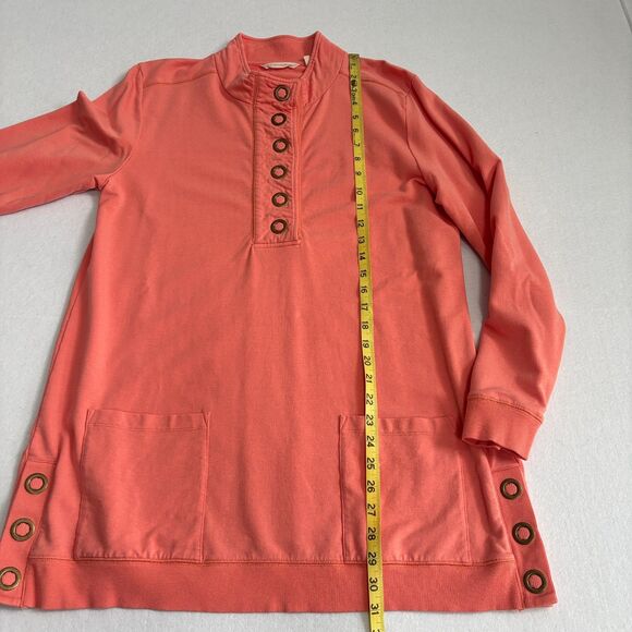 Soft Surroundings Lakshmi Pullover Tunic Women's M Peach Pink Cotton Blend Soft - Picture 7 of 8